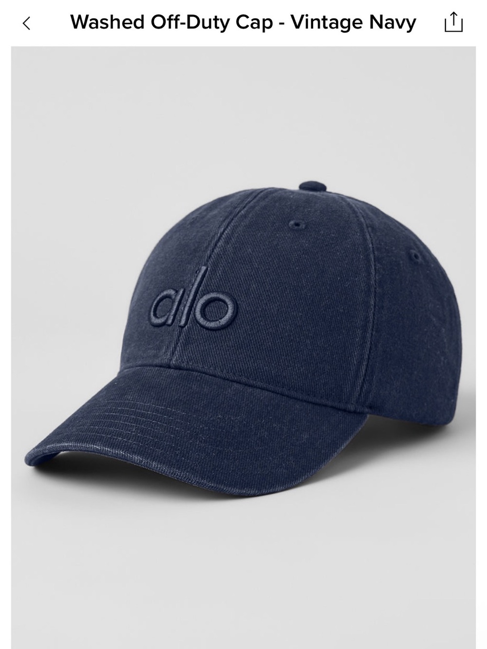 NWT ALO Yoga Washed Off-Duty Cap - Vintage Navy